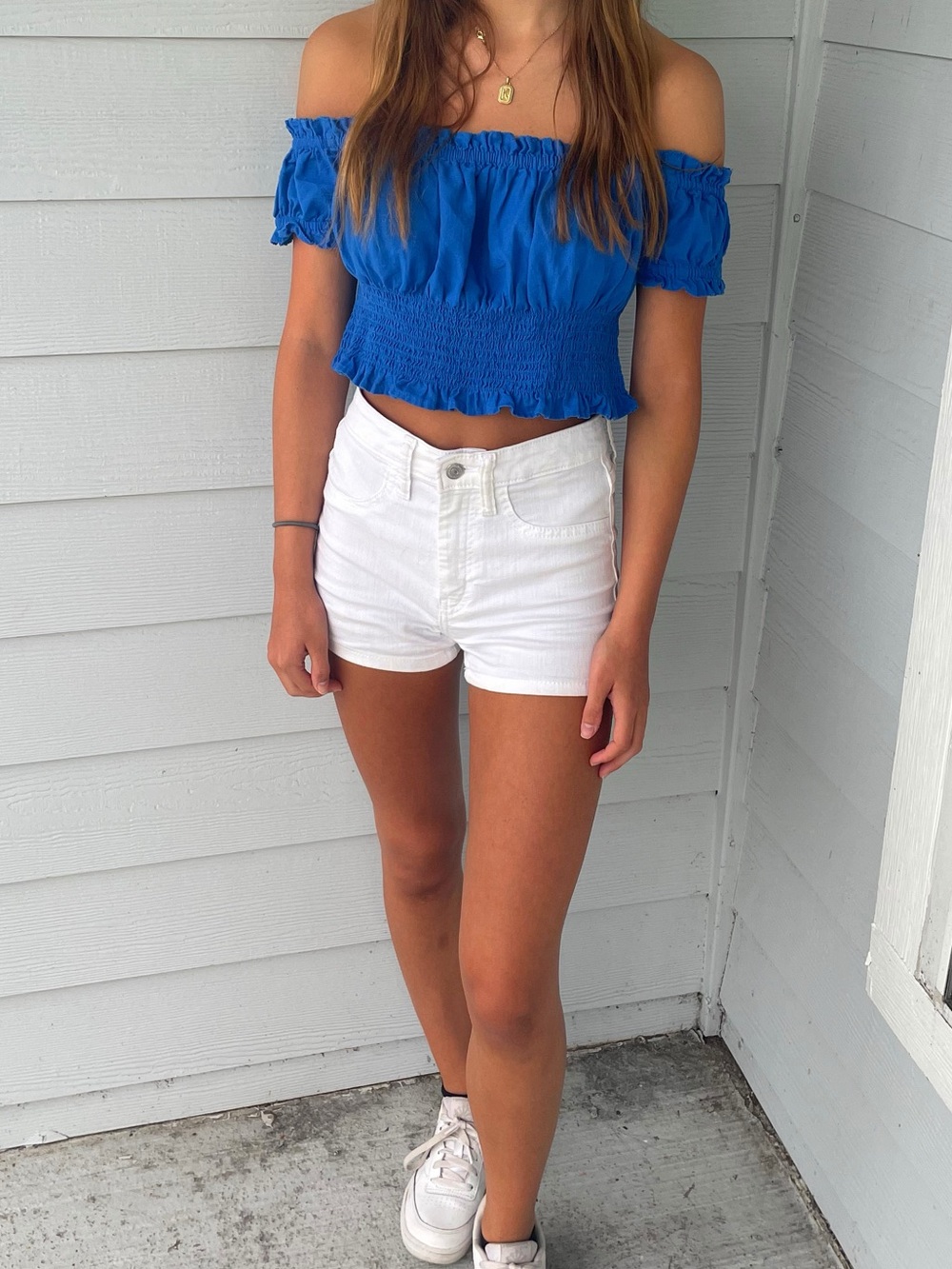 American Eagle Outfitters Royal Blue Ruffle top